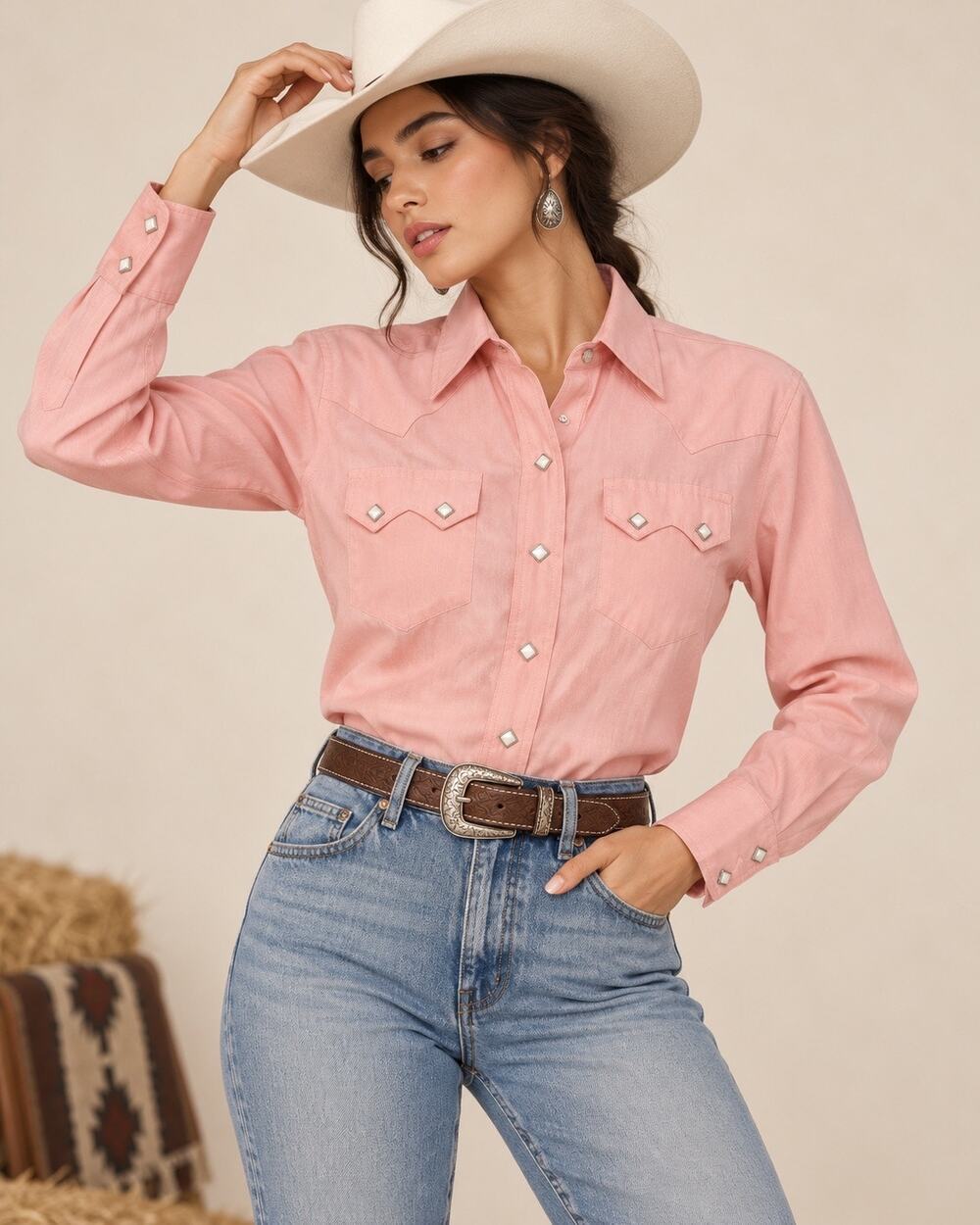 Rockmount Ranch Wear Vintage Classic Western Shirt - Pink - M